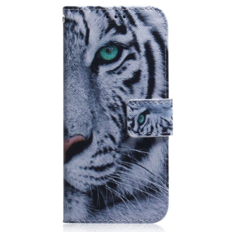 Κάλυμμα OnePlus Nord 2T 5G με κορδονι Strappy White Tiger